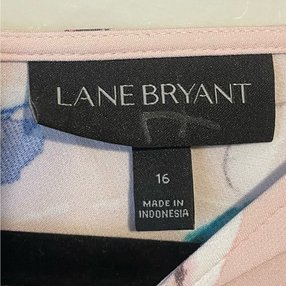 Lane Bryant Light Pink Floral Short Sleeve Dress size 16 tie waist - Picture 7 of 10